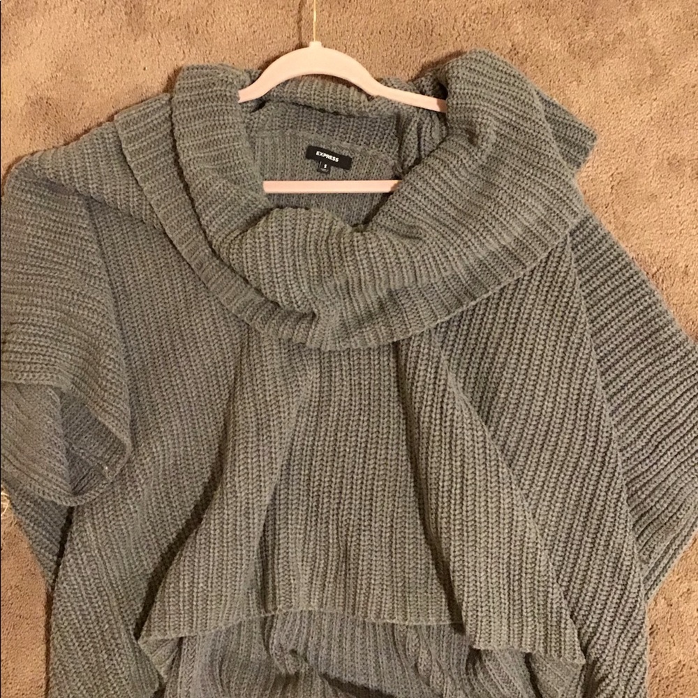 Off the shoulder over sized gray sweater